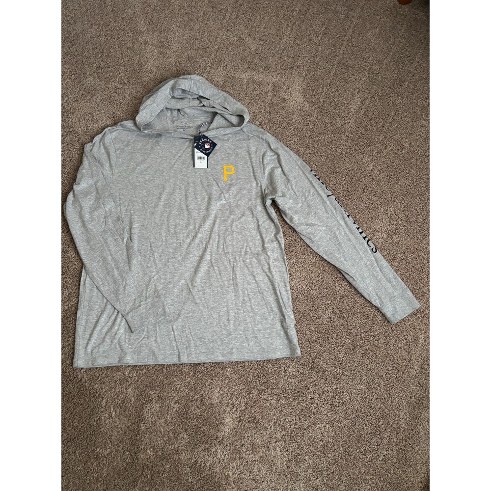 Vineyard Vines MLB Hooded Shirt Men's XL Gray Cotton Pittsburgh Pirates LS NWT